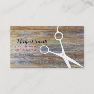 Hair Stylist Elegant Modern Wood #4 Visitenkarte