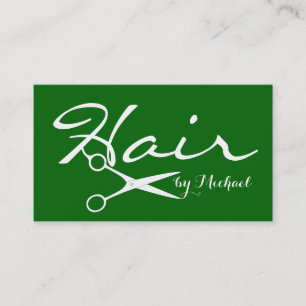 Hair Stylist Elegant Tief grüner Hintergrund Visitenkarte