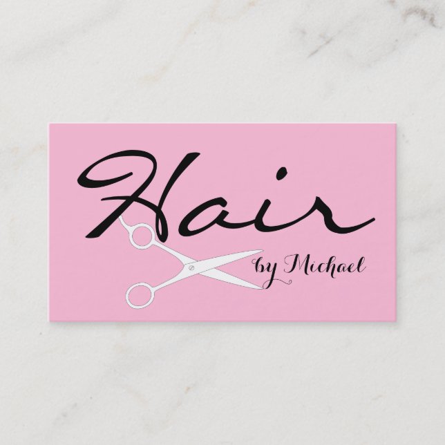 Hair Stylist Elegante Cotton Candy Hintergrund Visitenkarte (Vorderseite)