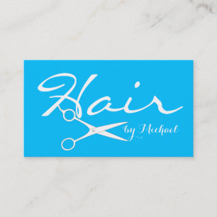 Hair Stylist Elegante Deep Sky Blue Hintergrund Visitenkarte