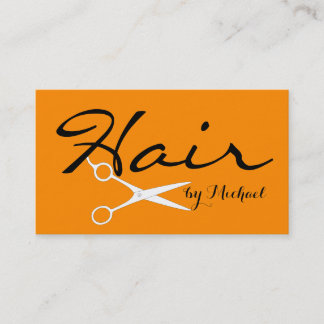 Hair Stylist Elegante Dunkelorange Hintergrund Visitenkarte