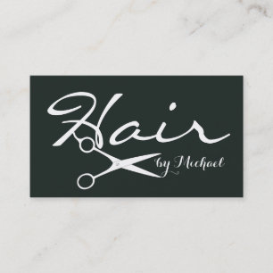 Hair Stylist Elegante Dunkle Dschungel Grüner Hint Visitenkarte