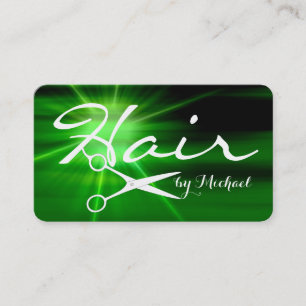Hair Stylist Elegante Grün Abstrakt Visitenkarte