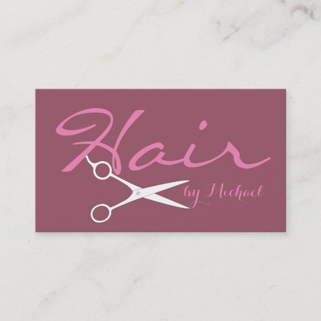 Hair Stylist Elegante Kupfer-Rose Hintergrund Visitenkarte (Vorderseite)