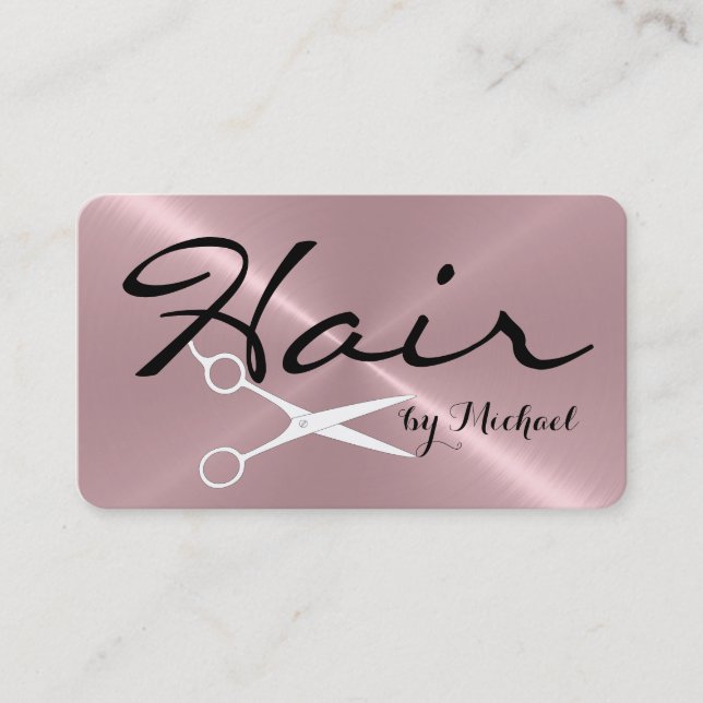 Hair Stylist Ernennung Stainless Steel Metal #2 Terminkarte (Vorderseite)