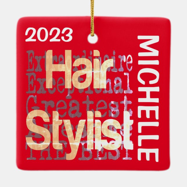 Hair Stylist Extraordinaire CUSTOM Keramikornament (Rückseite)