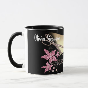 Hair Stylist Glitzer Shiny Schere Blume Schönheit Tasse
