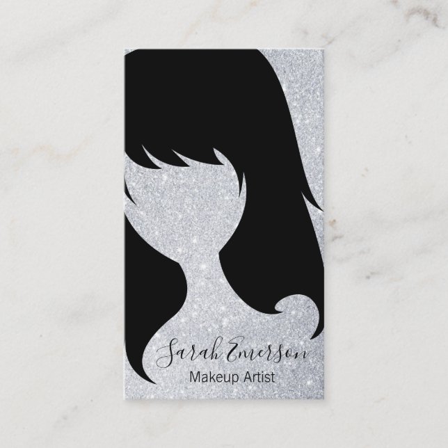 Hair Stylist Glitzer Visitenkarte (Vorderseite)