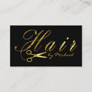 Hair Stylist Gold Scissors Script Termin #12