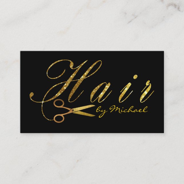 Hair Stylist Gold Scissors Script Termin #14 (Vorderseite)