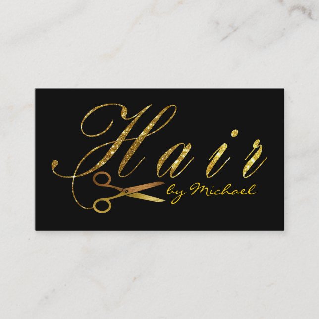 Hair Stylist Gold Scissors Script Termin #15 (Vorderseite)