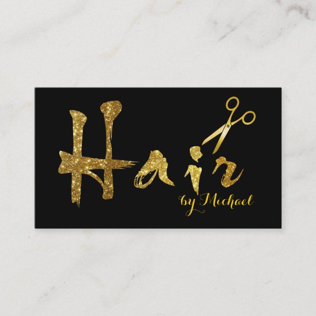 Hair Stylist Gold Scissors Script Termin #2 (Vorderseite)