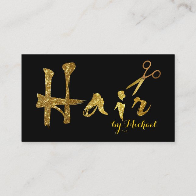 Hair Stylist Gold Scissors Script Termin #3 (Vorderseite)