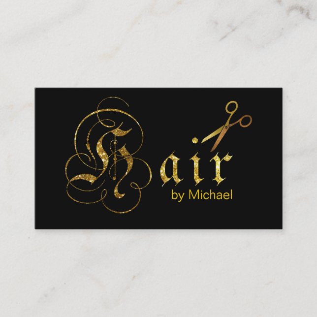 Hair Stylist Gold Scissors Script Termin #7 (Vorderseite)