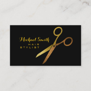 Hair Stylist Gold Scissy #3 Visitenkarte