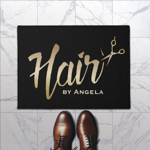 Hair Stylist Gold Script Moderner Schönheitssalon Fußmatte