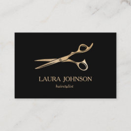 Hair Stylist GoldGlitter Scheren Visitenkarte