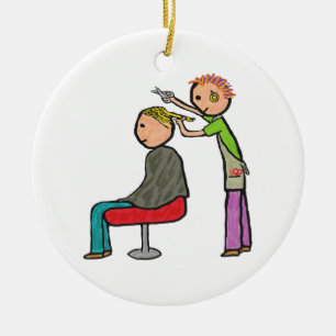 Hair Stylist Keramik Ornament