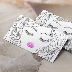 Hair Stylist Makeup Artist Stilftiges Handgezeichn Visitenkarte