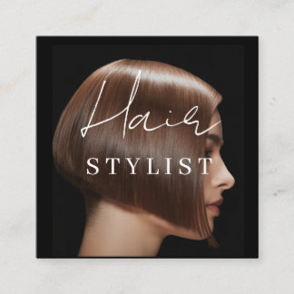 Hair stylist modern photo  quadratische visitenkarte