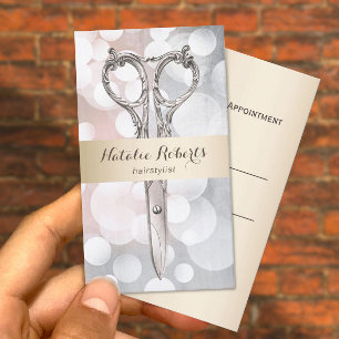 Hair Stylist Moderne Silver Gold Salon Ernennung Terminkarte