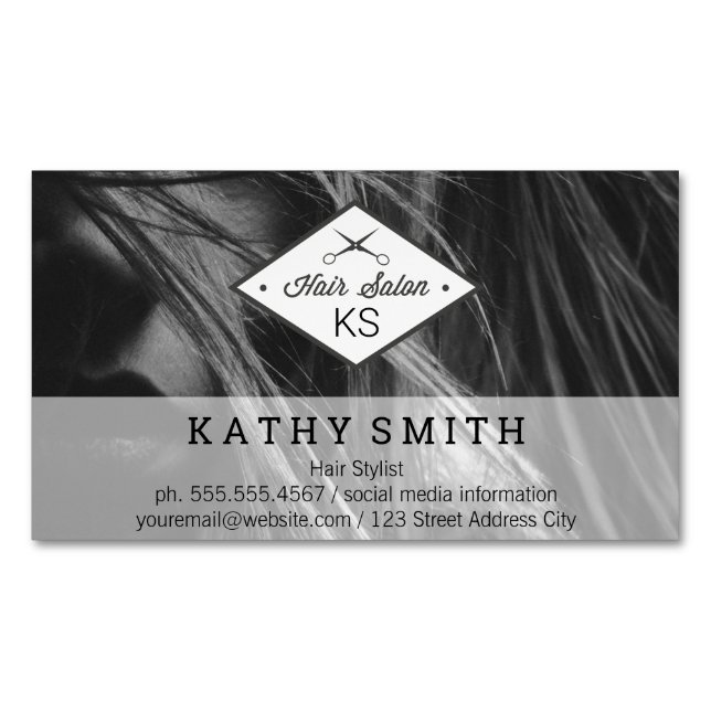Hair Stylist | Moderner Stylist Magnetische Visitenkarte (Vorderseite)