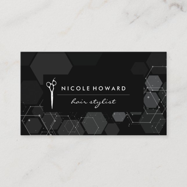 Hair Stylist | Modernes Design | Geometrisch Visitenkarte (Vorderseite)