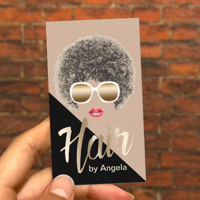 Hair Stylist Modernes Gold Script Afair Hair Visitenkarte (Von Creator hochgeladen)