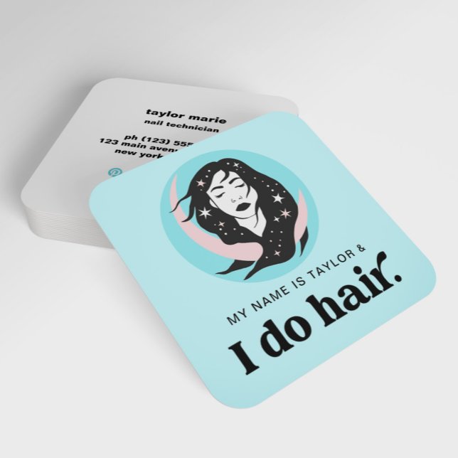 Hair Stylist Modernes Retro Quadratische Visitenkarte (Von Creator hochgeladen)