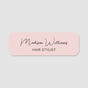 Hair Stylist Modernes Rosa Namensschild