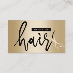 Hair Stylist Modernes Script Gold Sissage Salon Visitenkarte
