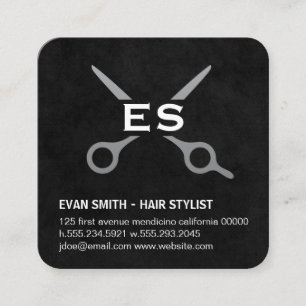 Hair Stylist   Monogramm   Barber Quadratische Visitenkarte