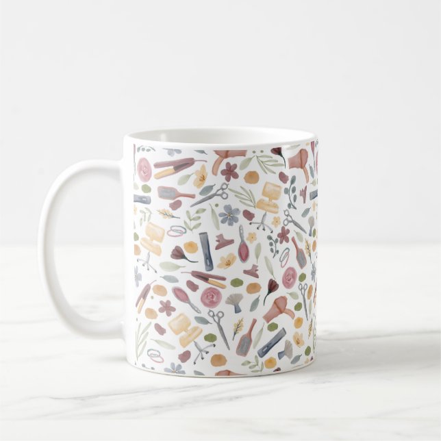 Hair Stylist | Muster | Wasserfarbe Kaffeetasse (Links)