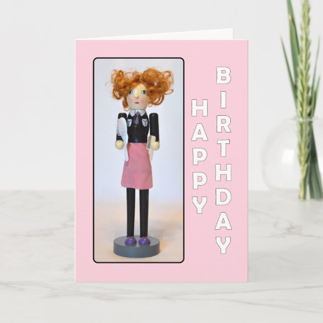 Hair Stylist Nutcracker Happy Birthday Karte (Vorderseite)
