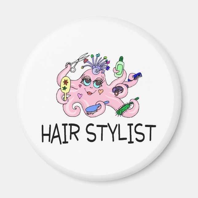 Hair Stylist Octopus Magnet (Vorne)