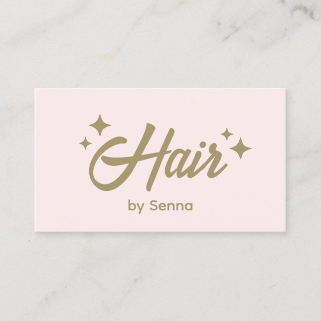 Hair Stylist Pink Retro Stars Visitenkarte (Vorderseite)