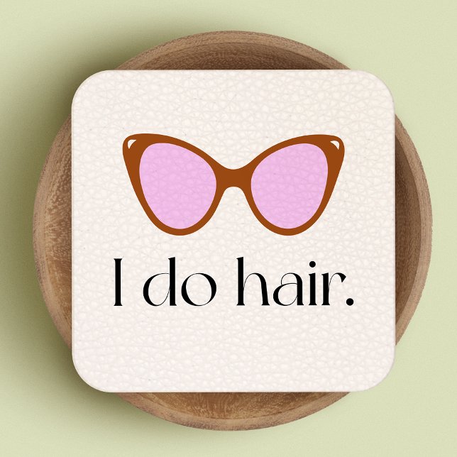 Hair Stylist Retro Sonnenbrille Square Business Ca Quadratische Visitenkarte (Von Creator hochgeladen)
