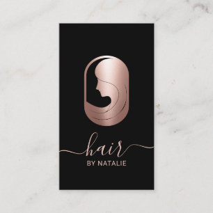 Hair Stylist Rose Gold Beauty Logo Typografie Visitenkarte