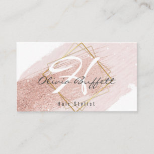 Hair Stylist Rose Gold Glitzer Tropfen Schöne Sal Visitenkarte
