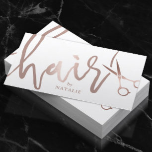 Hair Stylist Rose Gold Handgeschriebener Script Sa Visitenkarte