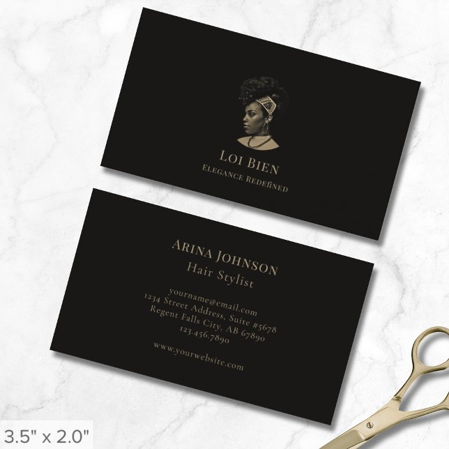 Hair Stylist Salon Business Card Visitenkarte (Von Creator hochgeladen)