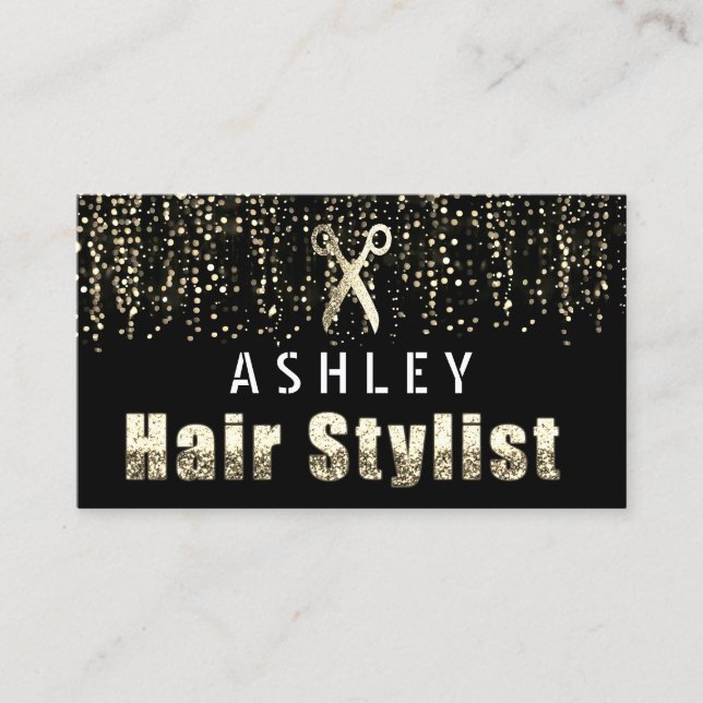 Hair Stylist Salon Light Gold Karte (Vorderseite)
