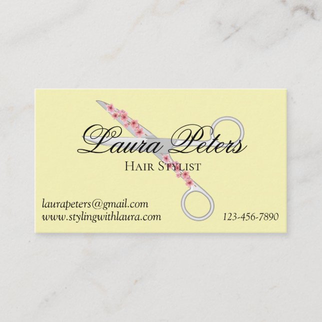 Hair Stylist Scissors - Moderne Visitenkarte (Vorderseite)