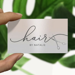 Hair Stylist Silver Scissy Typografy Salon Visitenkarte