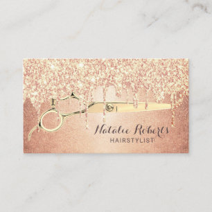 Hair Stylist Stilvolle Rose Gold Tropfen Schönhei Visitenkarte