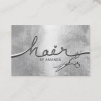 Hair Stylist Stilvoller Silver 3D Typografy Salon