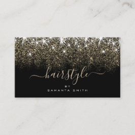 Hair Stylist Trendy Luminy Gold Glitzer Stars Visitenkarte