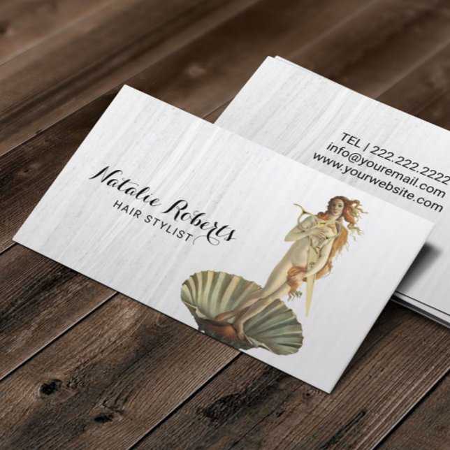 Hair Stylist Venus Goddess & Scissour Beauty Salon Visitenkarte (Von Creator hochgeladen)