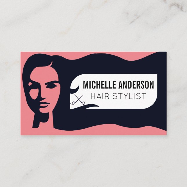 Hair Stylist | Women Beauty Business Card Visitenkarte (Vorderseite)
