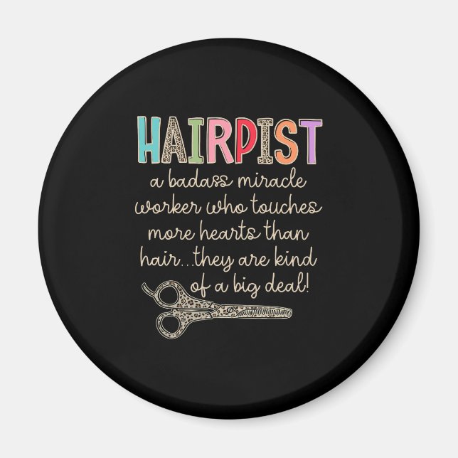 Hairapist Friseur Definition Funny Hair St. Magnet (Vorne)